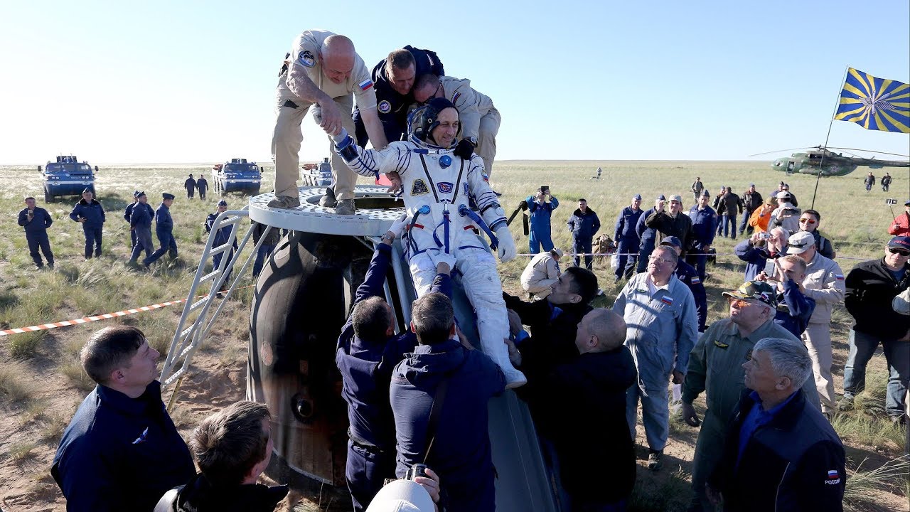 Soyuz crew returns to Earth after 168 days in space