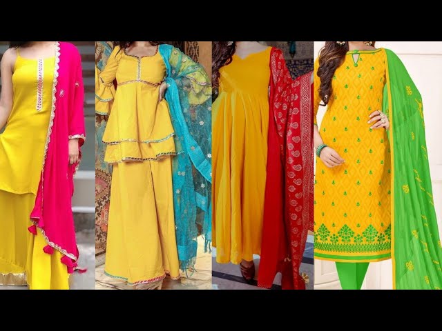 Best 💛💚 Yellow Colour Combination Ideas || Yellow Mix & Match Punjabi  Suits Design || Designer Suits - YouTube