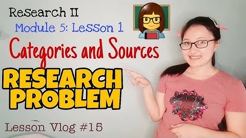 What is a Research Problem? Its Categories and Sources | RESEARCH II