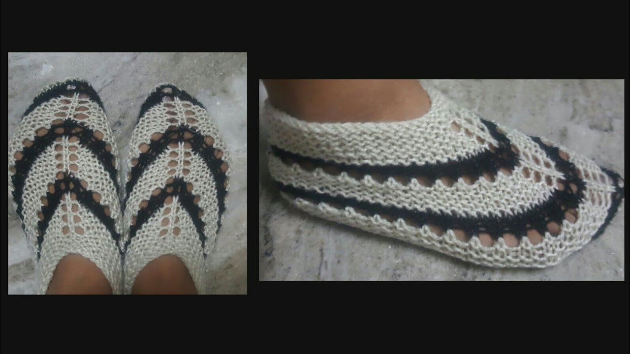 how-to-knit-simple-and-easy-double-colour-ladies-woolen-socks-socks