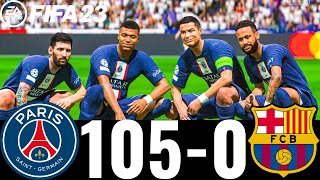 FIFA 23 - MESSI, RONALDO, MBAPPE, NEYMAR, ALL STARS - PSG 105-0 FC BARCELONA - UCL FINAL!