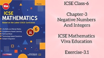 ICSE Class-6 Chapter-3 Negative Numbers and Integers Exercise 3.1 Mathematics Viva Education
