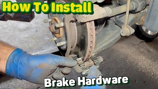 How to install Brake hardware shims on to caliper bracket