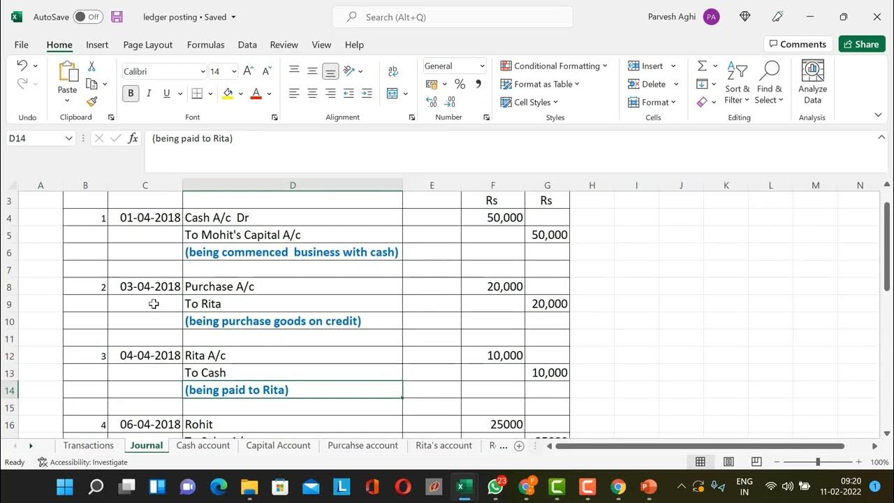 journal entries posting to ledger YouTube
