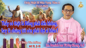 Bài Giảng Chúa Nhật III Mùa Vọng Năm A  ||  Lm. Đaminh Lưu Vũ Duy Khang, O.P  ||  11.12.2022