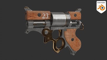 Steampunk Revolver in Blender - PART 1 - Timelapse