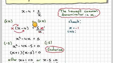 Solving equations with algebraic fractions with x in the denominator 01