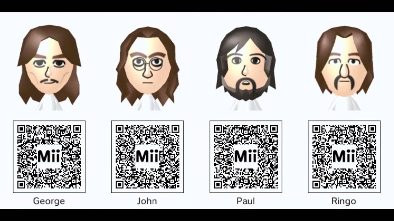 Nintendo 3ds Mii Qr Codes Pack 5 Game Characters And Music Stars