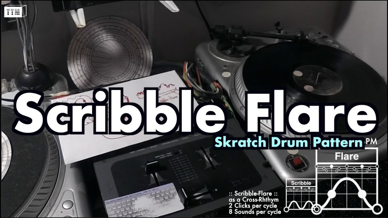 Hyper-Drumming cømbø #63:: Scribble Flare skratch w/ a kick, snare, samples, TTM Subtitles(8 sounds)