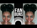 2 natural hairstyles fan buns  bonus look protective styles
