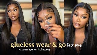 Glueless Straight Precut Lace Wig *no glue or hairspray needed ft. QVR Hair