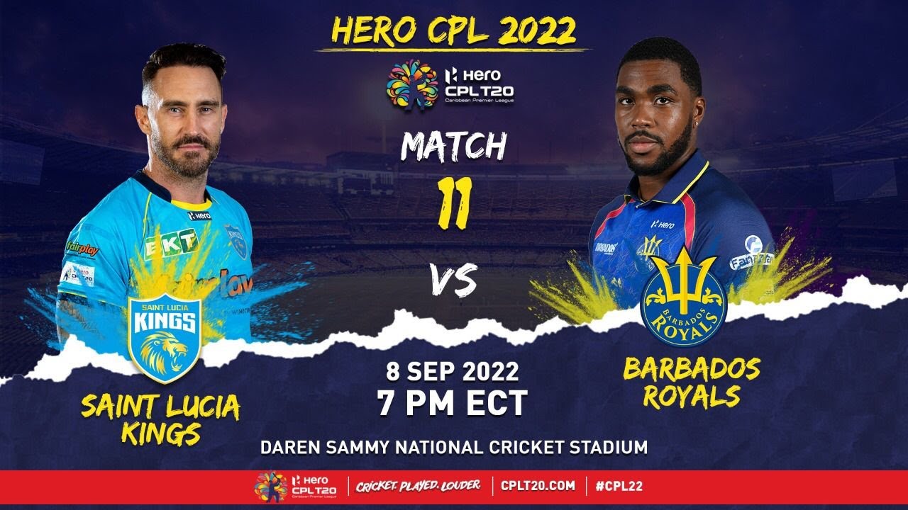 LIVE St Lucia Kings vs Barbados Royals CPL 2022