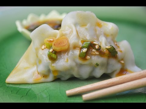 Shrimp Dumplings with Hot Sesame Oil Soy Sauce Recipe