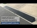 Kerb Ramp Made from 100% Recycled Rubber for Rolled-Edge Kerb