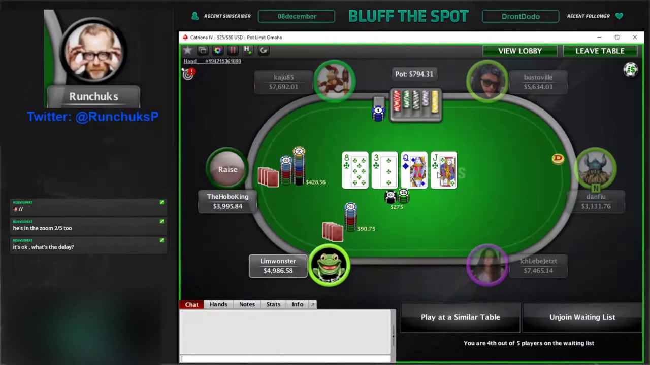Runchuks playing ZOOM PLO50$