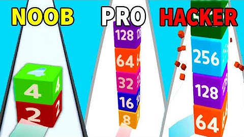 Noob vs Pro vs Hacker in Merge Road Cube 2048‏
