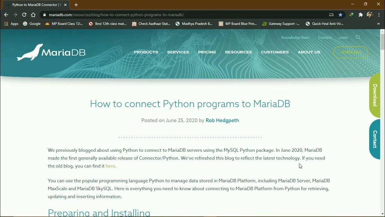 PDBC python MariaDB database connection || linux || WSL - YouTube