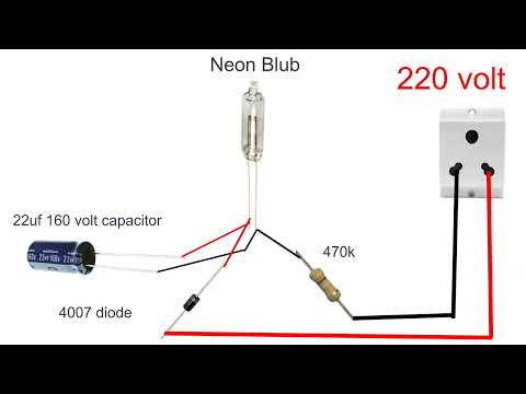 Automatic led blinker , neon bulb blinker use 22uf 160 volt capacitor,4007 diode,470k rasister ।
