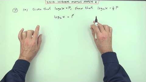 2010 SQA Higher Maths:  paper 2 no.7:  Logarithms