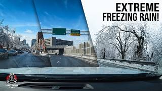 Montréal après la tempête de verglas 🇨🇦❄️ | Conduite hivernale ASMR screenshot 3