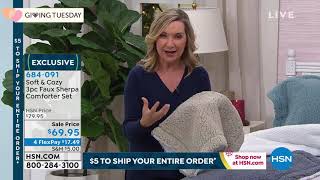 Soft   Cozy 3piece Faux Sherpa Comforter Set screenshot 1