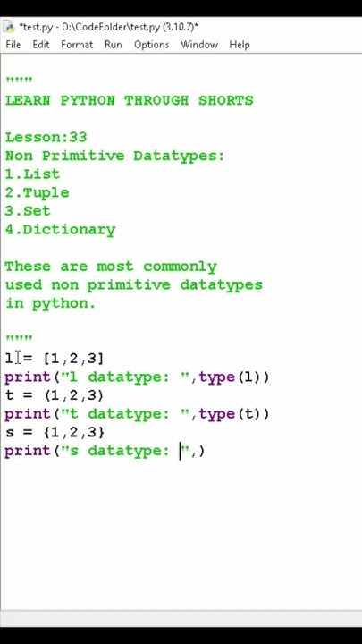 non primitive data types in python #shorts #python #coding # ...
