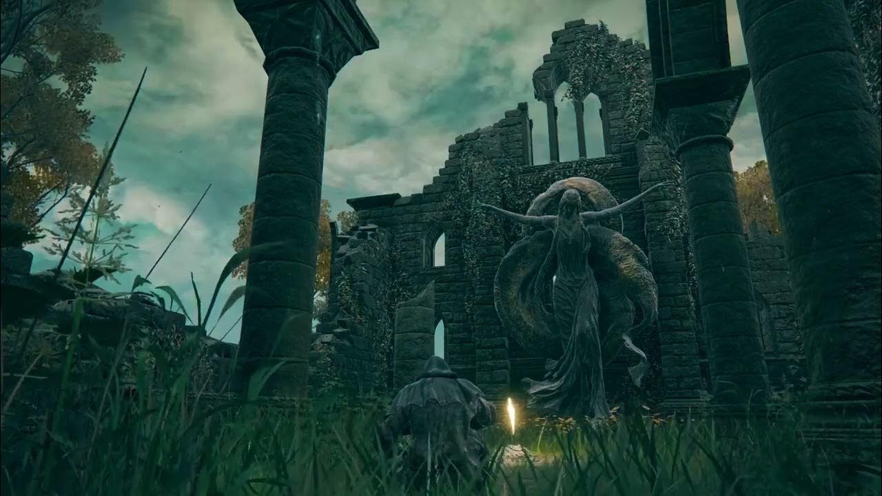 Elden Ring Fourth Church Of Marika (rain, mausoleum bell, white noise