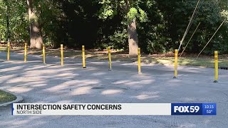 New bollards working to curb crashes on Indy's north side, neighbors say the need a better solution