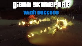 GTA 5 Online - Bikes with Rockets in Giant Skatepark (Fun Modded Vehicle Deathmatch)