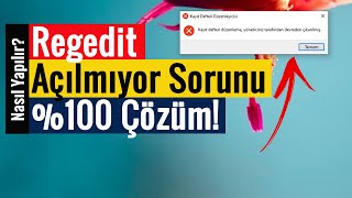 Regedit Açılmıyor Sorunu | %100 Çözüm!