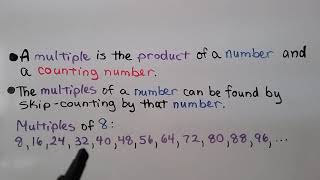 4th Grade Math 5.4, Factors & Multiples