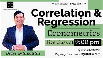 Correlation and Regression || Econometrics || NET  JRF Economics || Assistant Professor ||