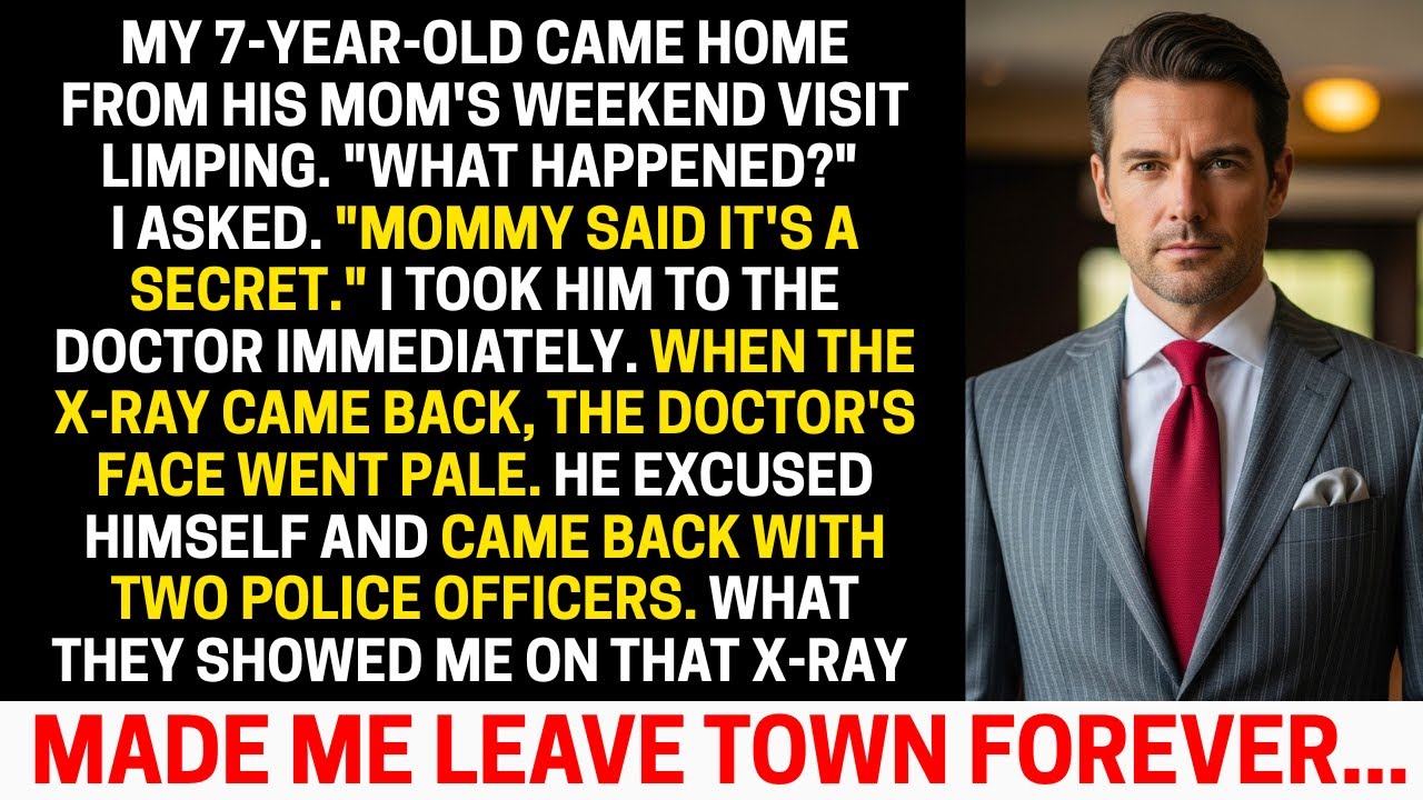 My 7-year-old came back from mom's limping, said 