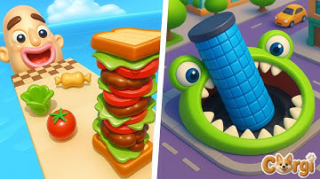 Sandwich Runner VS Hole.io - All Levels Satisfying Walkthrough Gameplay