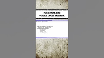 Panel Data and Pooled Cross Sections