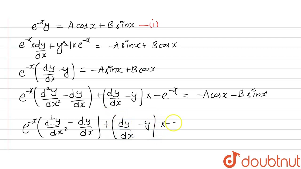 From The Differential Equation By Eliminating The Arbitrary Constants From The Following Youtube From The Differential Equation By Eliminating The Arbitrary Constants From The Following Youtube