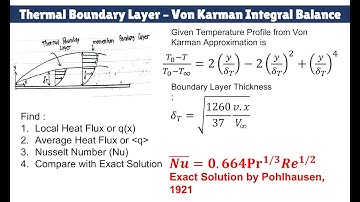 Thermal Boundary Layer Von Karman Integral Balance Approximation. Local Heat Flux and Nusselt Number