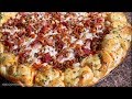 Stuffed Crust Garlic Knot meat lovers pizza