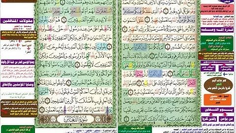 سورة التغابن المصحف المثبت للحفظ  the proven Quran for memorization, Surat Al-Taghabun
