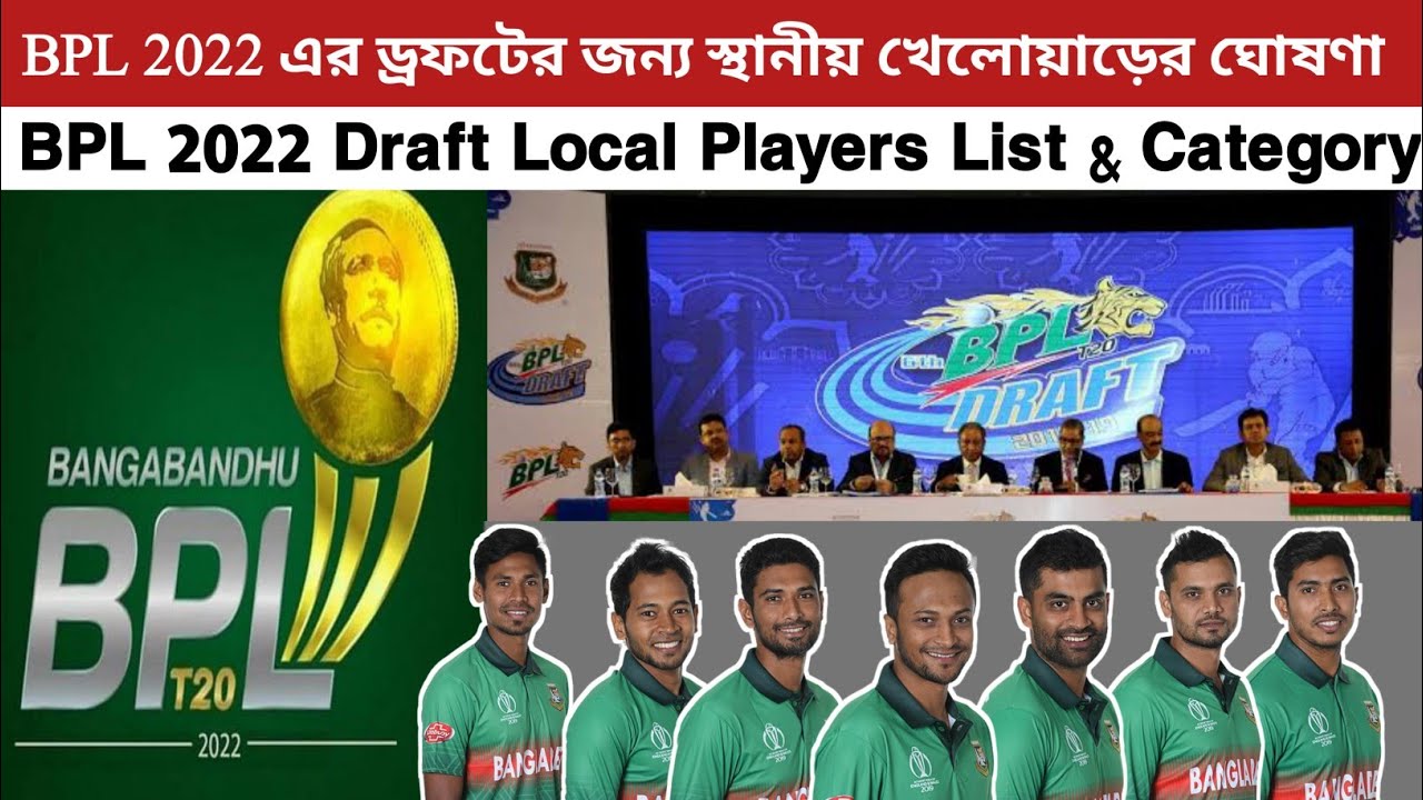 BPL 2022 draft All Bangladeshi Players List Bangladesh Player Category in Bangladesh Premier League