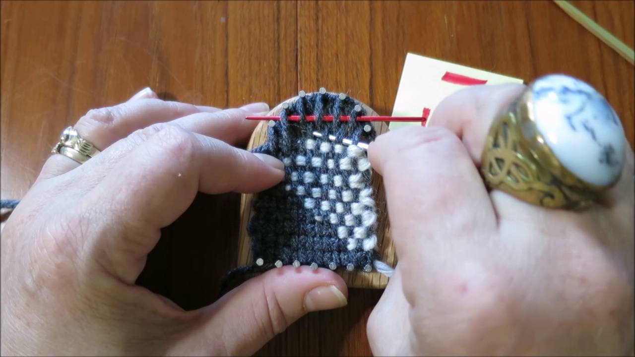 Weaving with copper wire on weaving sticks