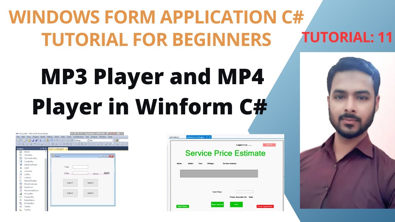Tutorial 11: MP3 Player and MP4 Player in Winform C# - YouTube
