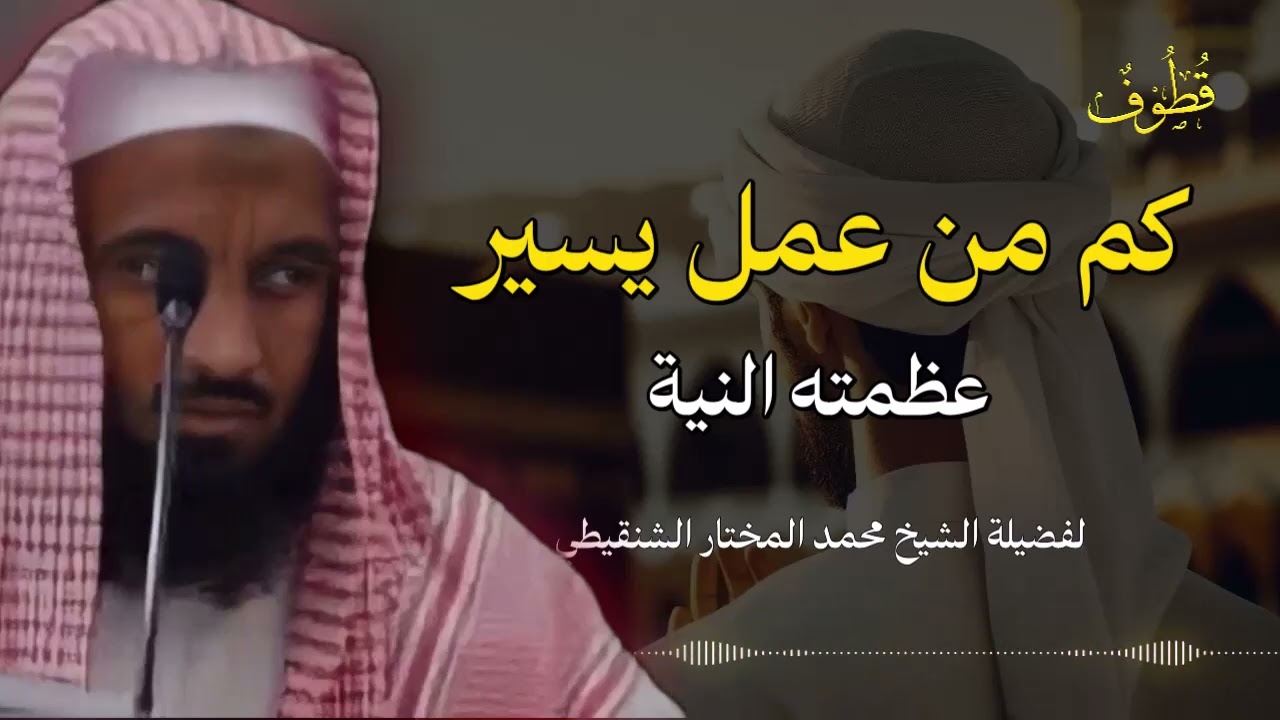 ربّ عمل صغير تعظمه النية! نصيحة غالية من الشيخ محمد المختار الشنقيطي.