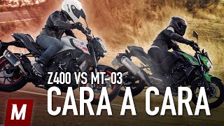 Kawasaki Z400 vs Yamaha MT03 | Comparativa, prueba y opinión