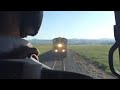 Helicopter Flies Towards Moving Train