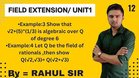 field extension unit 1/ class 12/MDU /KUK /BY RAHUL SIR