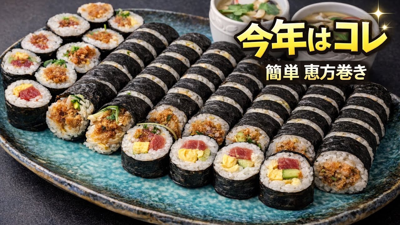 【簡単】今年はコレ！失敗しない恵方巻き｜家族で楽しく手作り