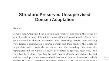Structure Preserved Unsupervised Domain Adaptation