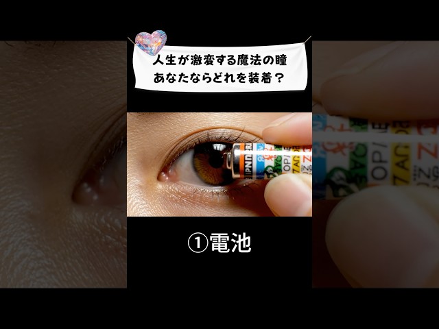 【ASMR】※寝不足のあなたへ…人生が楽勝になる瞳、どれ選ぶ？🔋 電池/チャック/羅針盤 #shorts