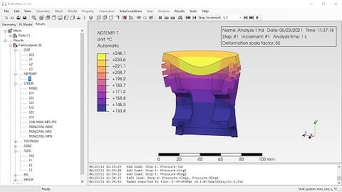 PrePoMax & CalculiX - Coupled thermo-mechanical analysis